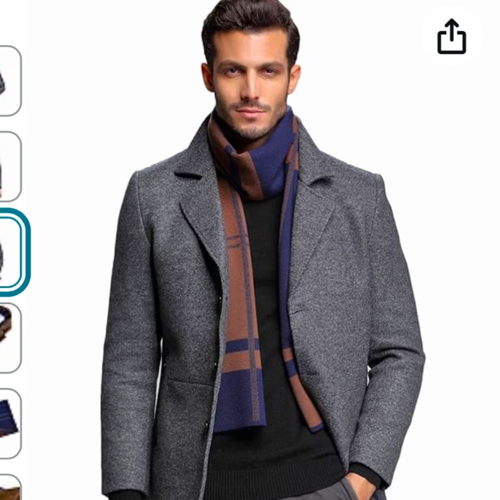 RIONA Men's Winter Cashmere Feel Australian Wool Soft Warm Knitted Scarf